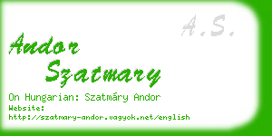 andor szatmary business card